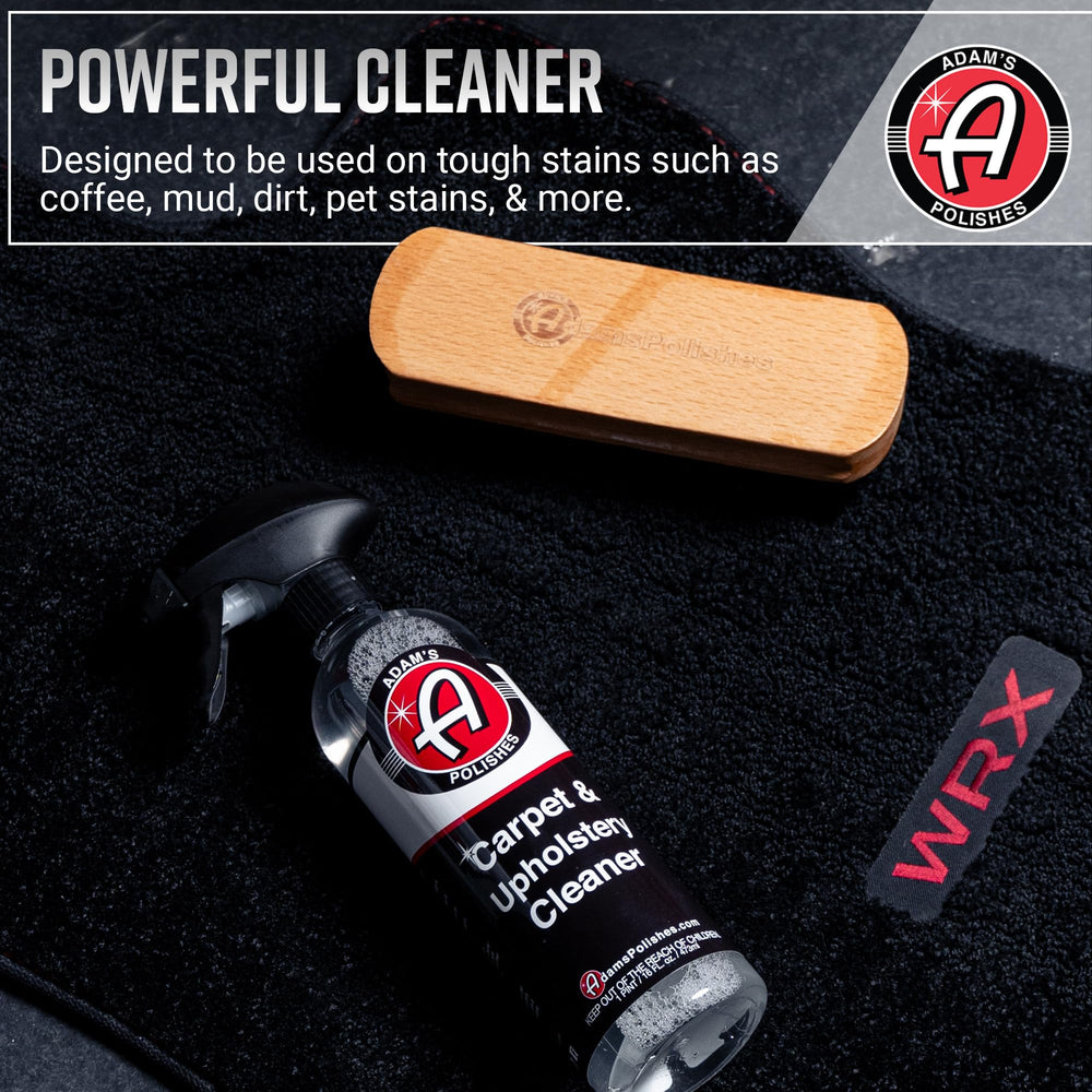 Adam's Polishes Carpet Cleaner non-foaming formula supports safe cleaning.