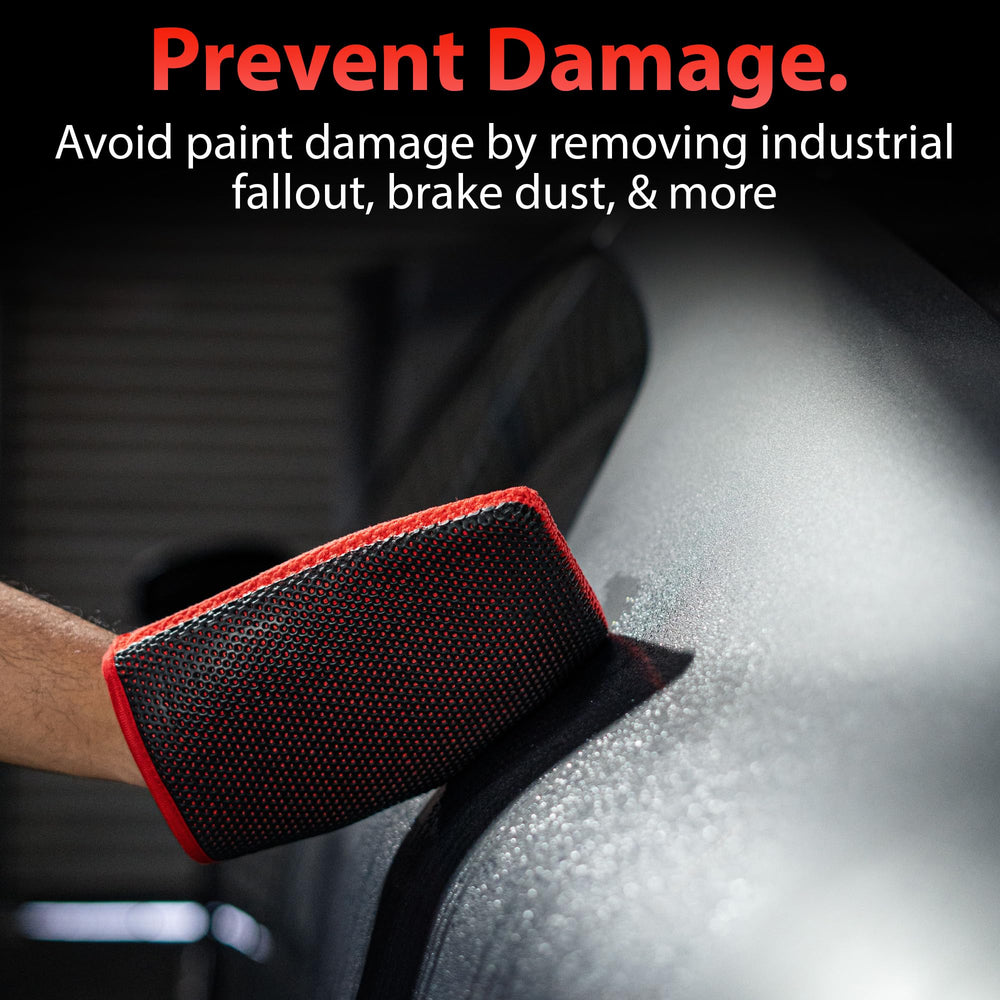 Clay Mitt used on glass windows for safe, effective cleaning.