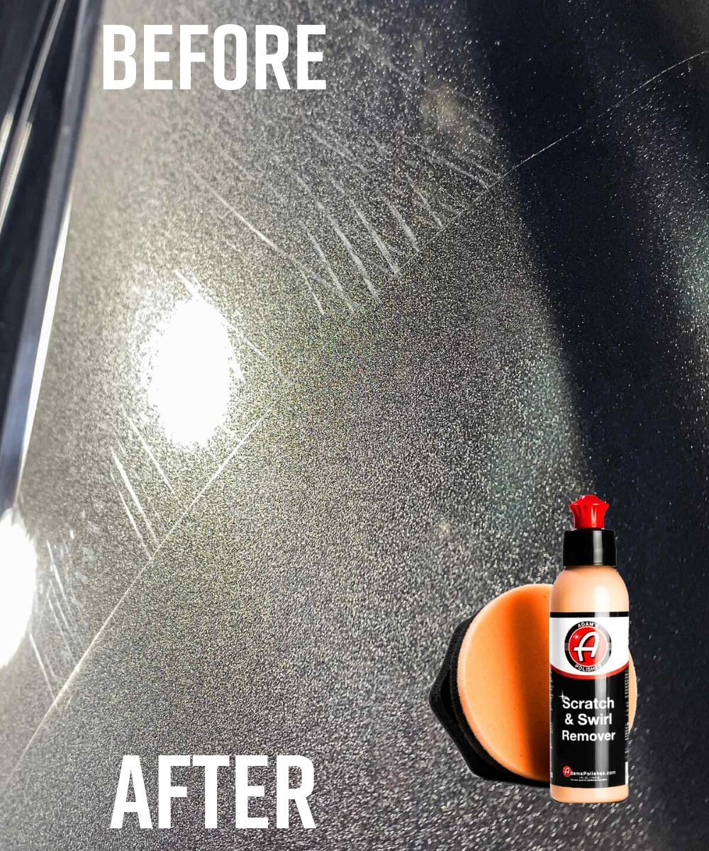 Adam's Polishes remover in close-up demonstrating dustless correction in sunlight