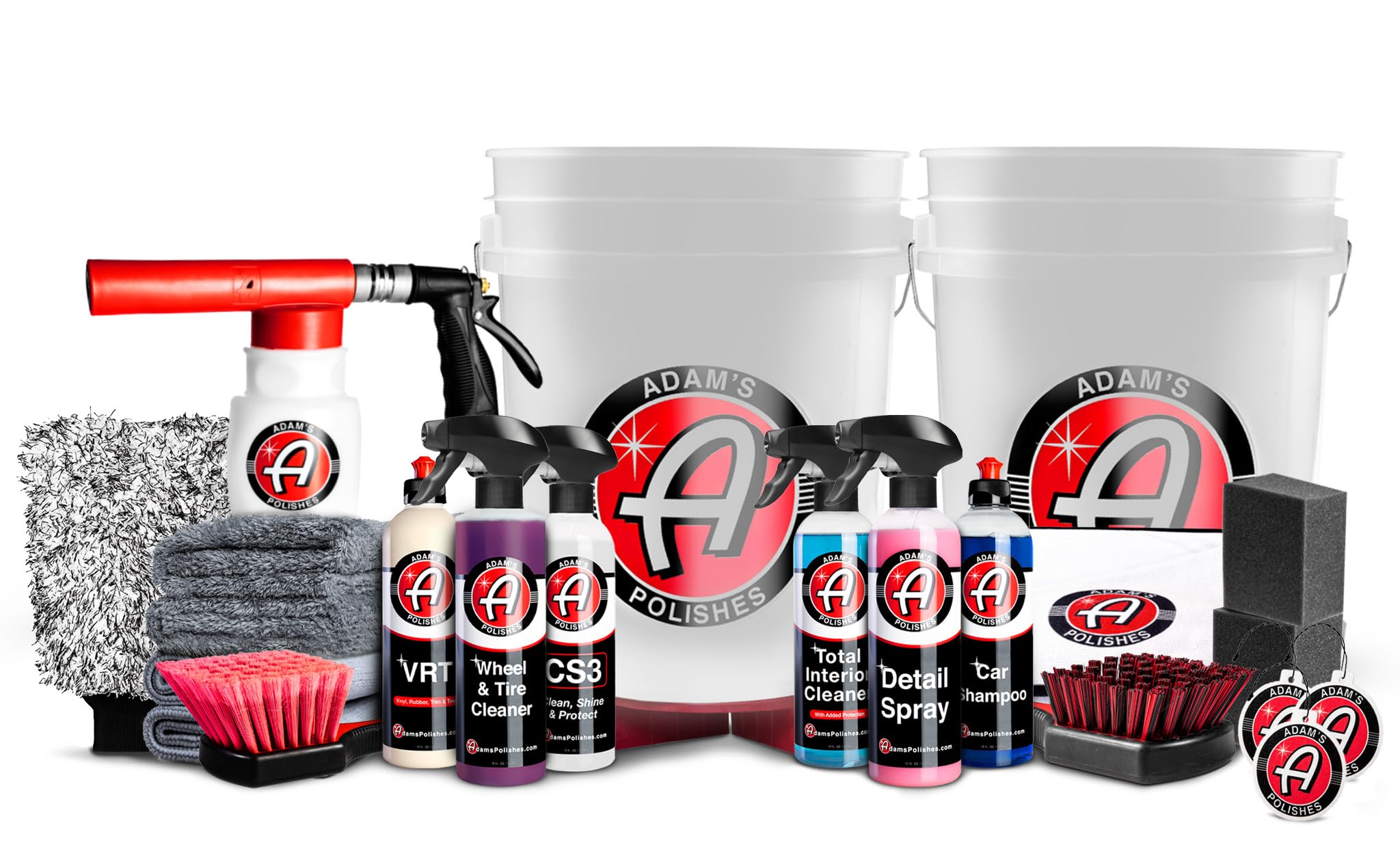 Adam's Polishes Essential Kit foam gun delivers rich suds for even coverage.