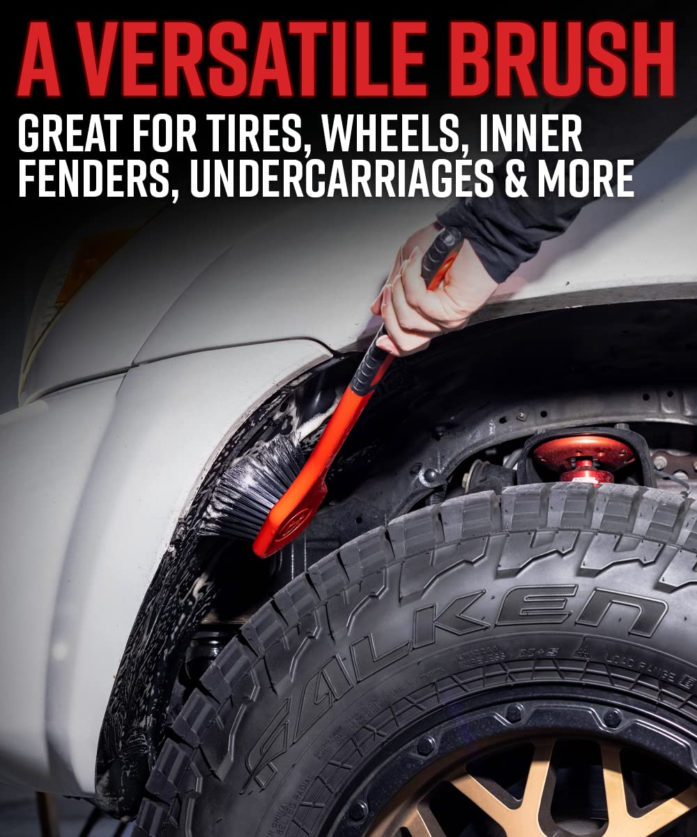 Adam's Polishes Fender Brush is ideal for undercarriage and engine bay cleaning.