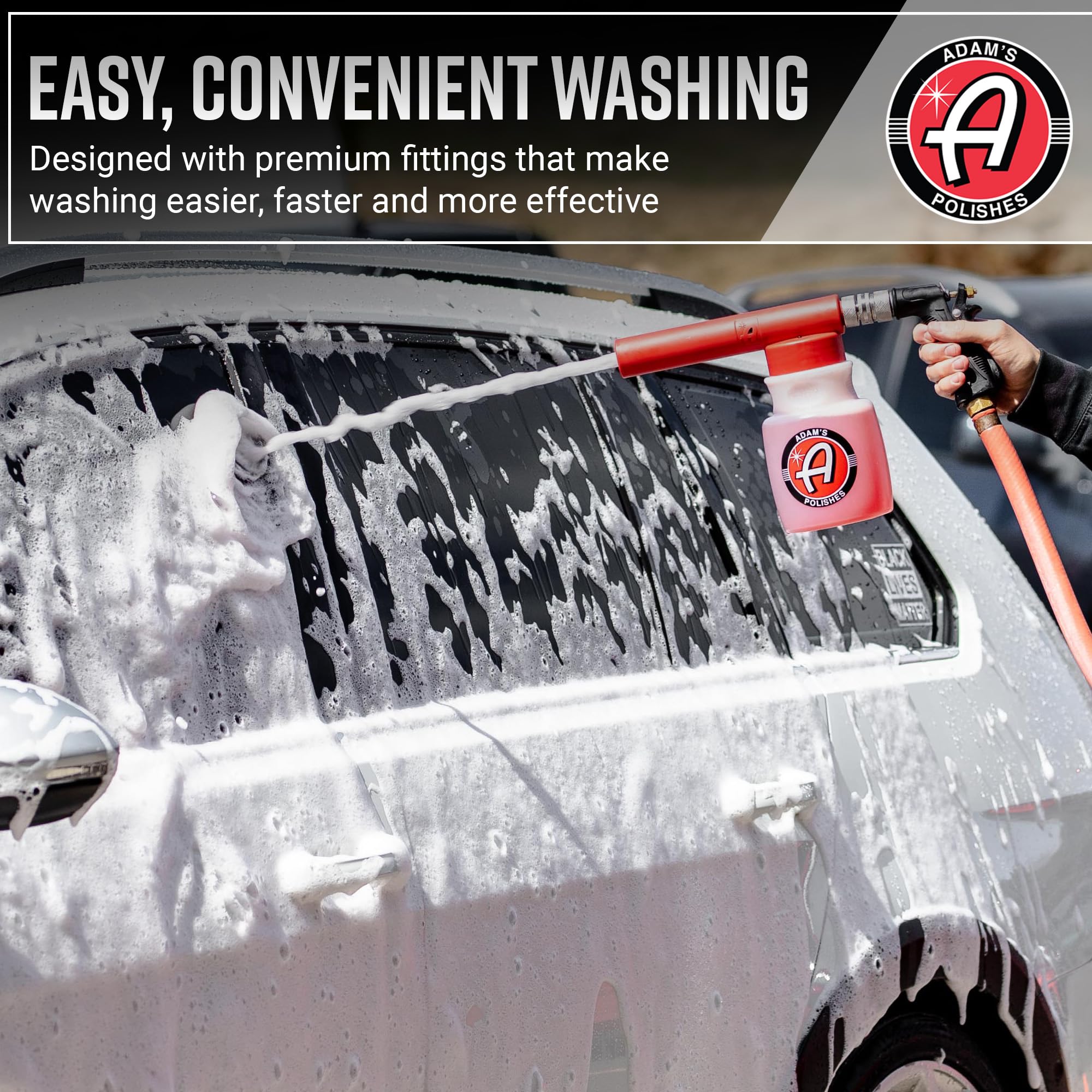 Adam's Polishes Foam Gun premium stainless fittings for durable performance