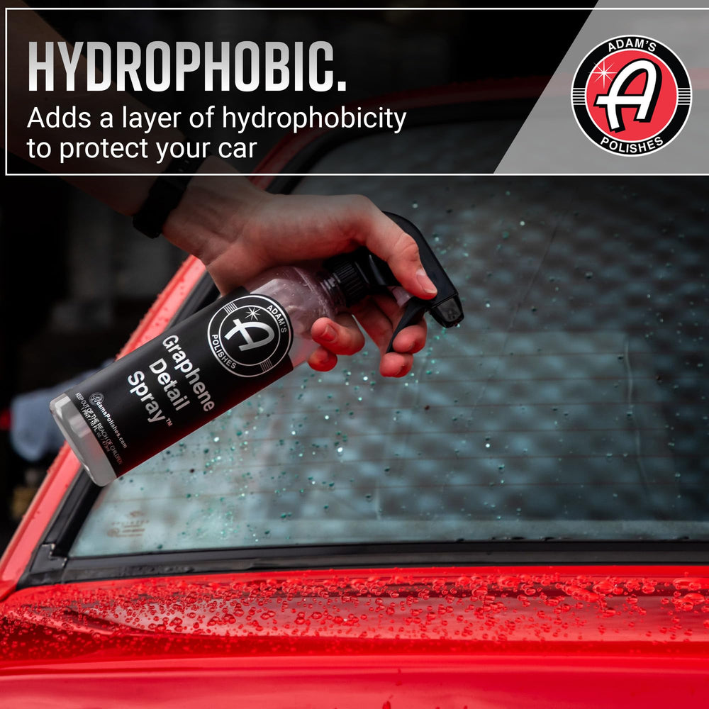 Close-up of high-gloss, hydrophobic finish after using Graphene Detail Spray