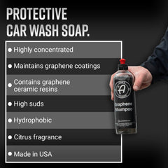 Graphene Shampoo in a foam cannon showing rich foam for thorough washing.