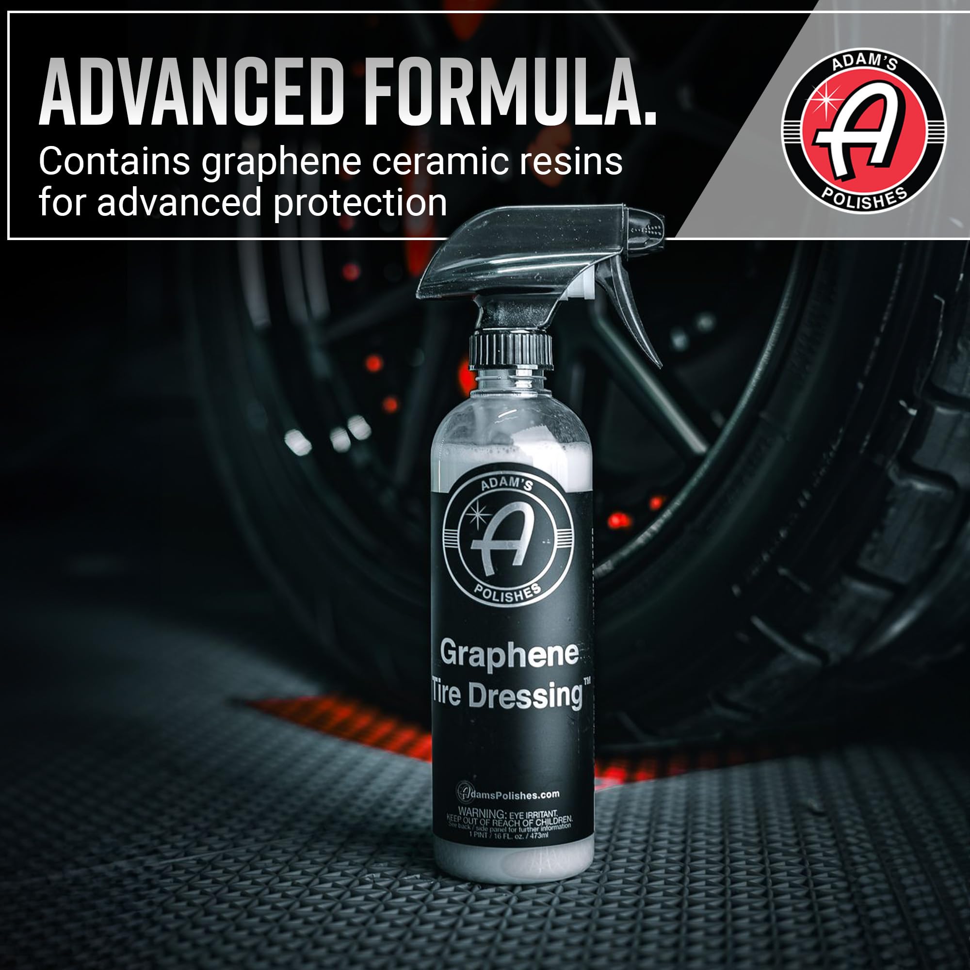 Adam's Graphene Tire Dressing curing coating effect on tire surface.