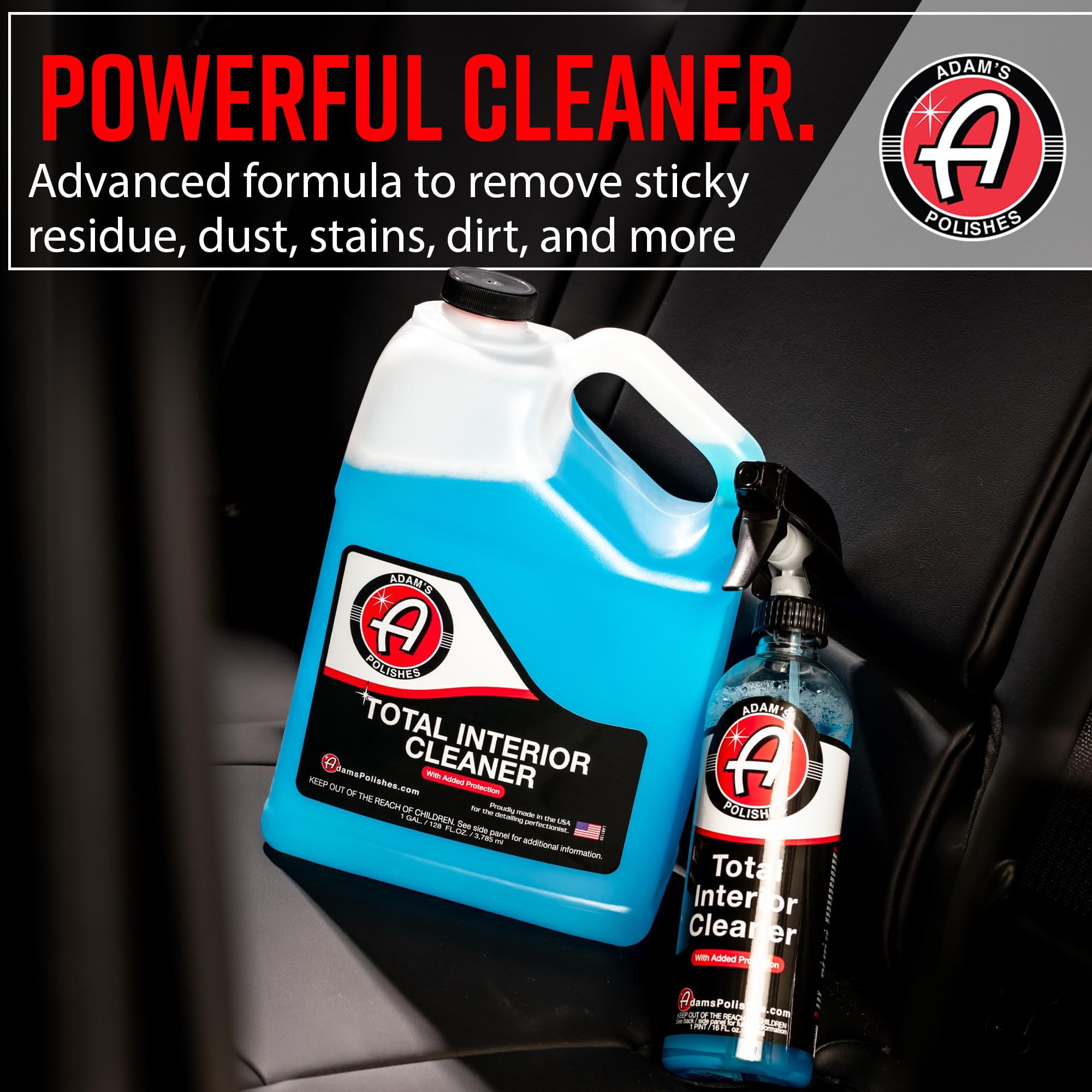 Adam's Polishes dashboard gloss after treatment shows factory-like shine.