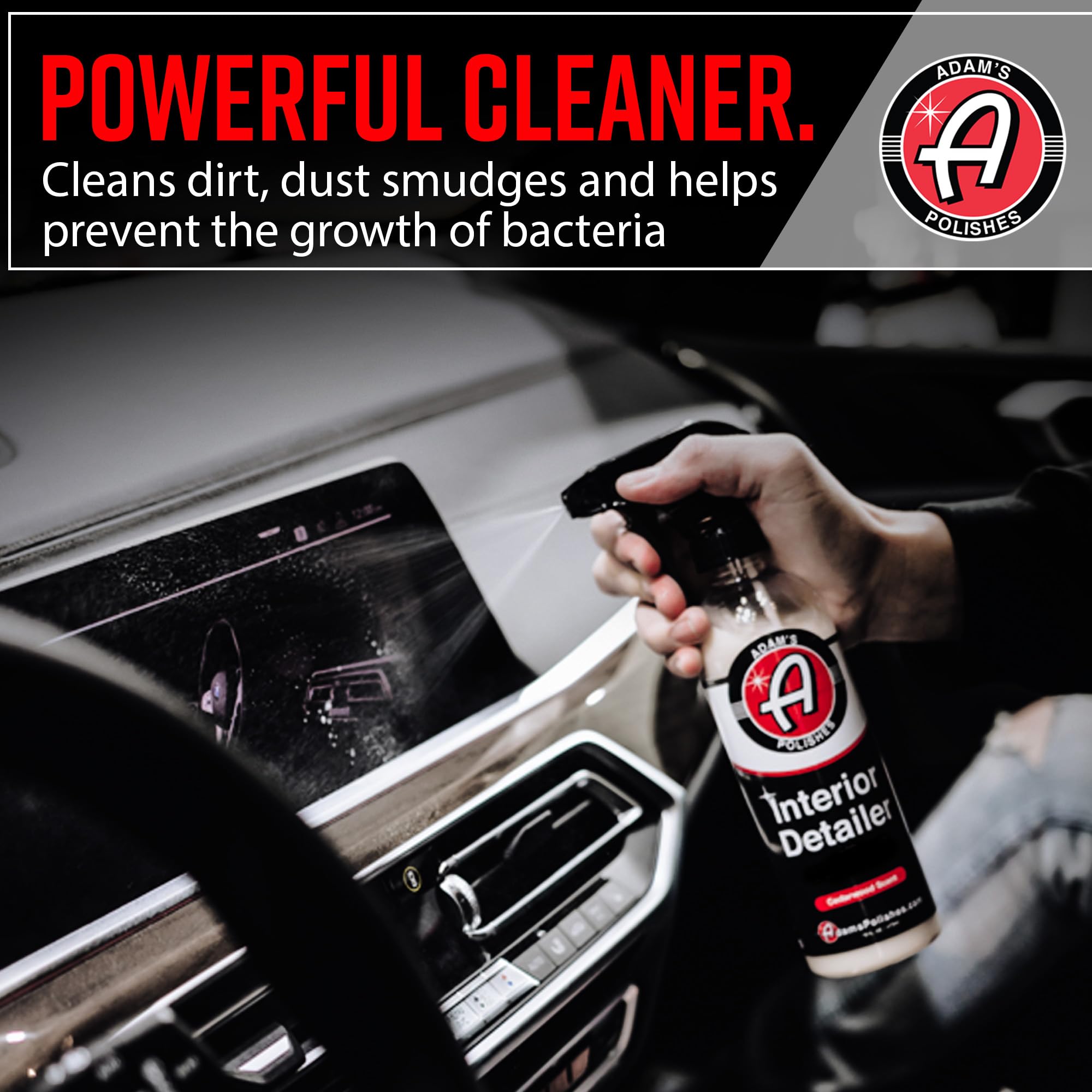 Adam's Polishes Interior Detailer Cedarwood on door panels adds cedar aroma