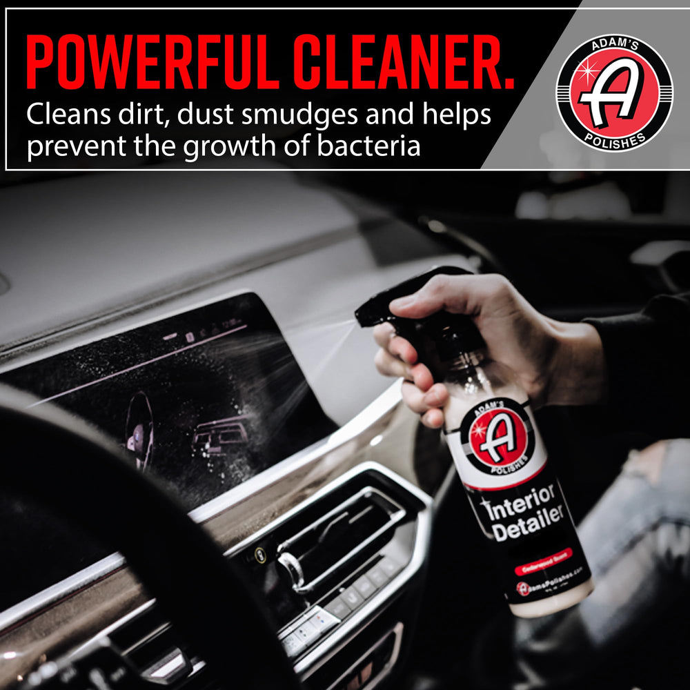 Adam's Polishes Interior Detailer Cedarwood on door panels adds cedar aroma