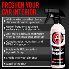 Adam's Polishes Interior Detailer dashboard clean keeps high-contact surfaces looking refreshed.