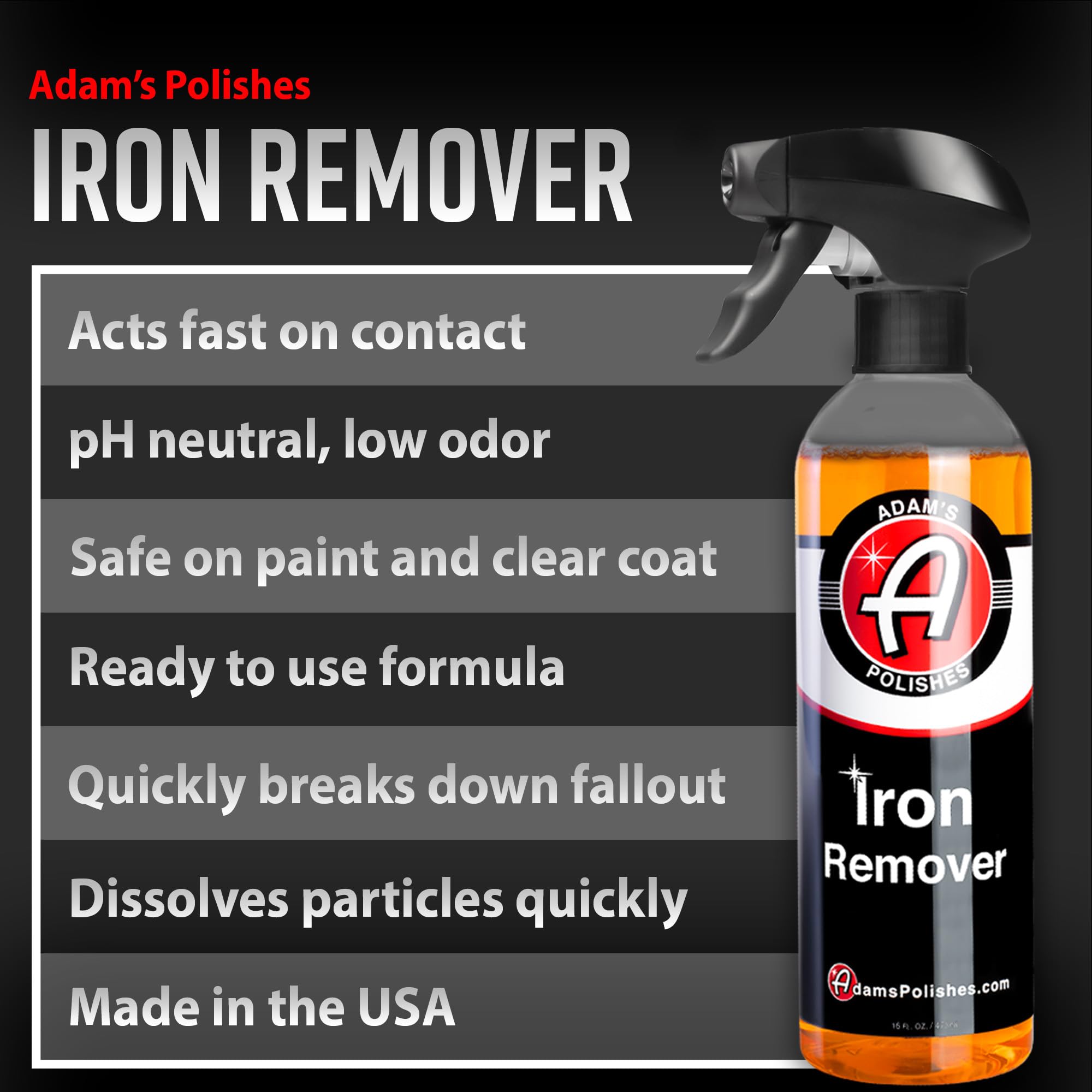 Adam's Polishes Iron Remover two-pack packaging ready to use