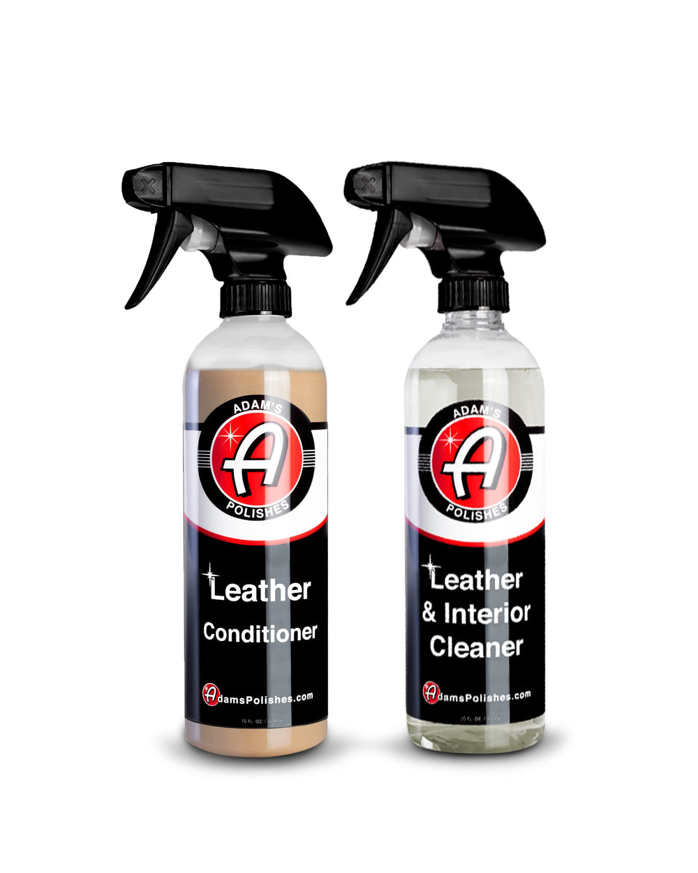 Adam's Polishes Leather Care Kit leather cleaner bottle for safe interior cleaning and conditioning.