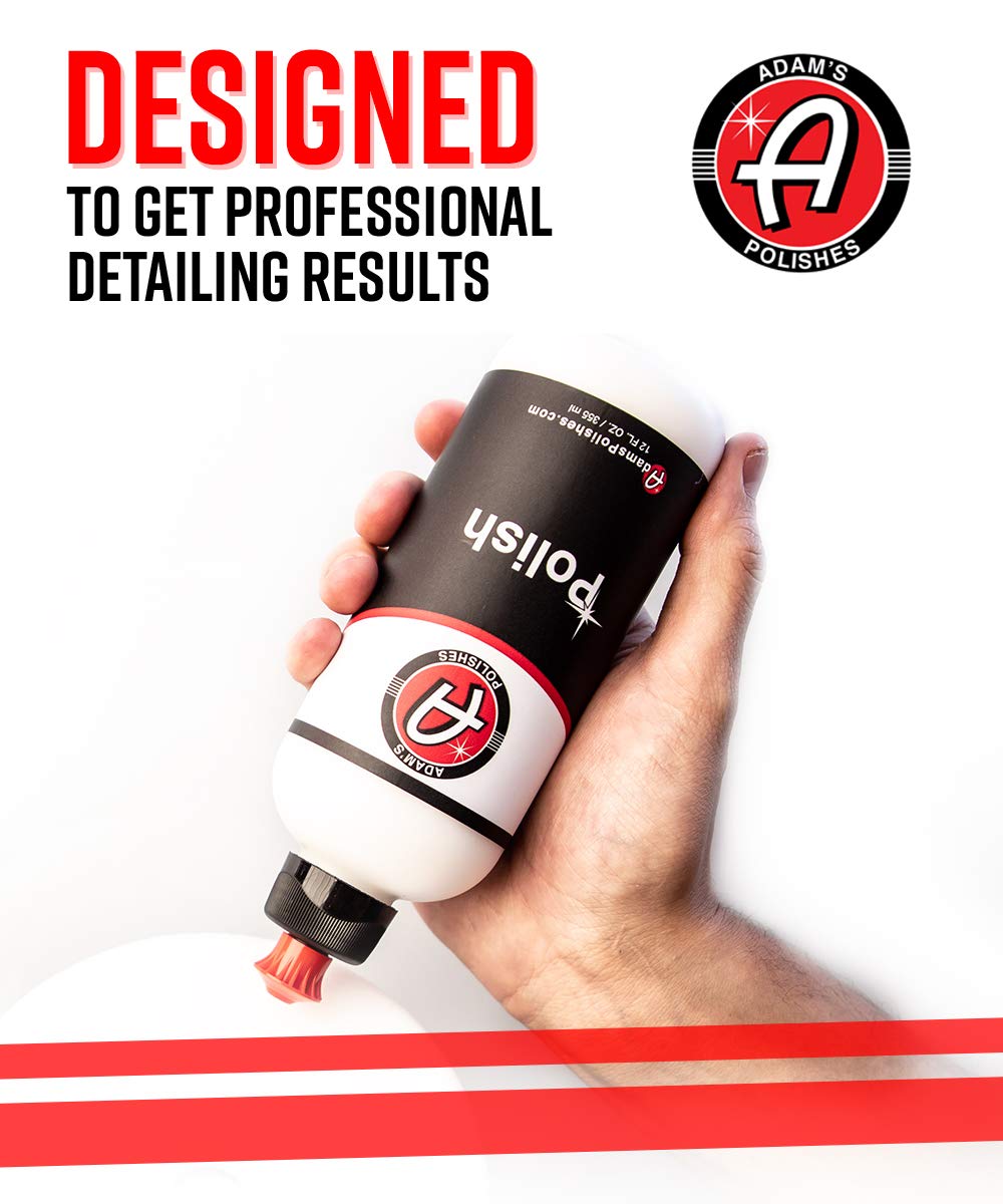 Adam's Polishes microfiber cutting pad shown for efficient defect correction.