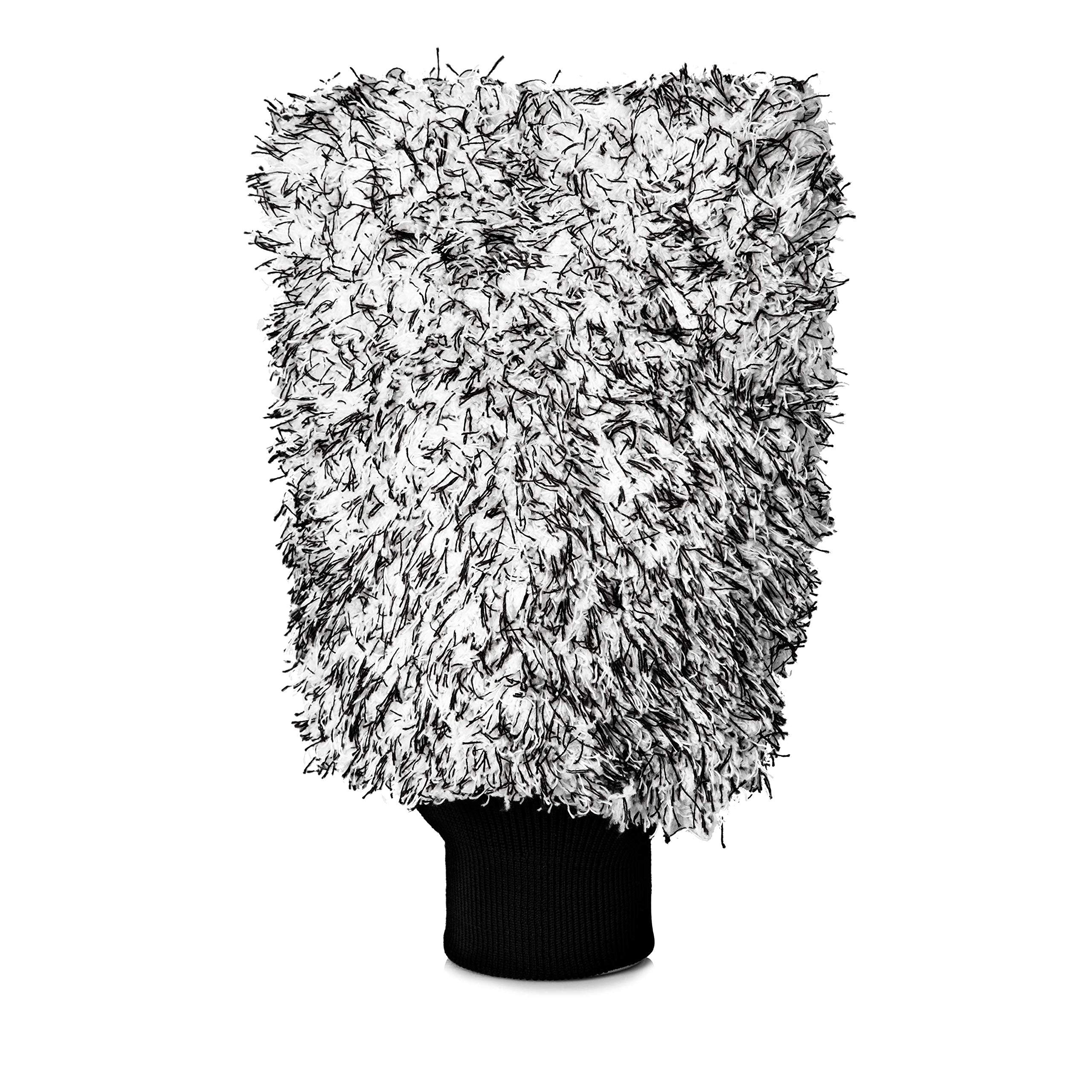 Adam's Polishes microfiber wash mitt with plush fibers glides smoothly for swirl-free cleaning.