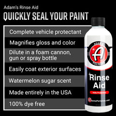 Adam's Polishes rinse aid foam gun in use delivering quick protection.