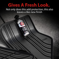Close-up of Adam's Polishes Rubber Mat & Liner Protectant delivering a satin finish.