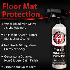 Satin finish on mats after using Adam's Polishes Rubber Mat & Liner Protectant