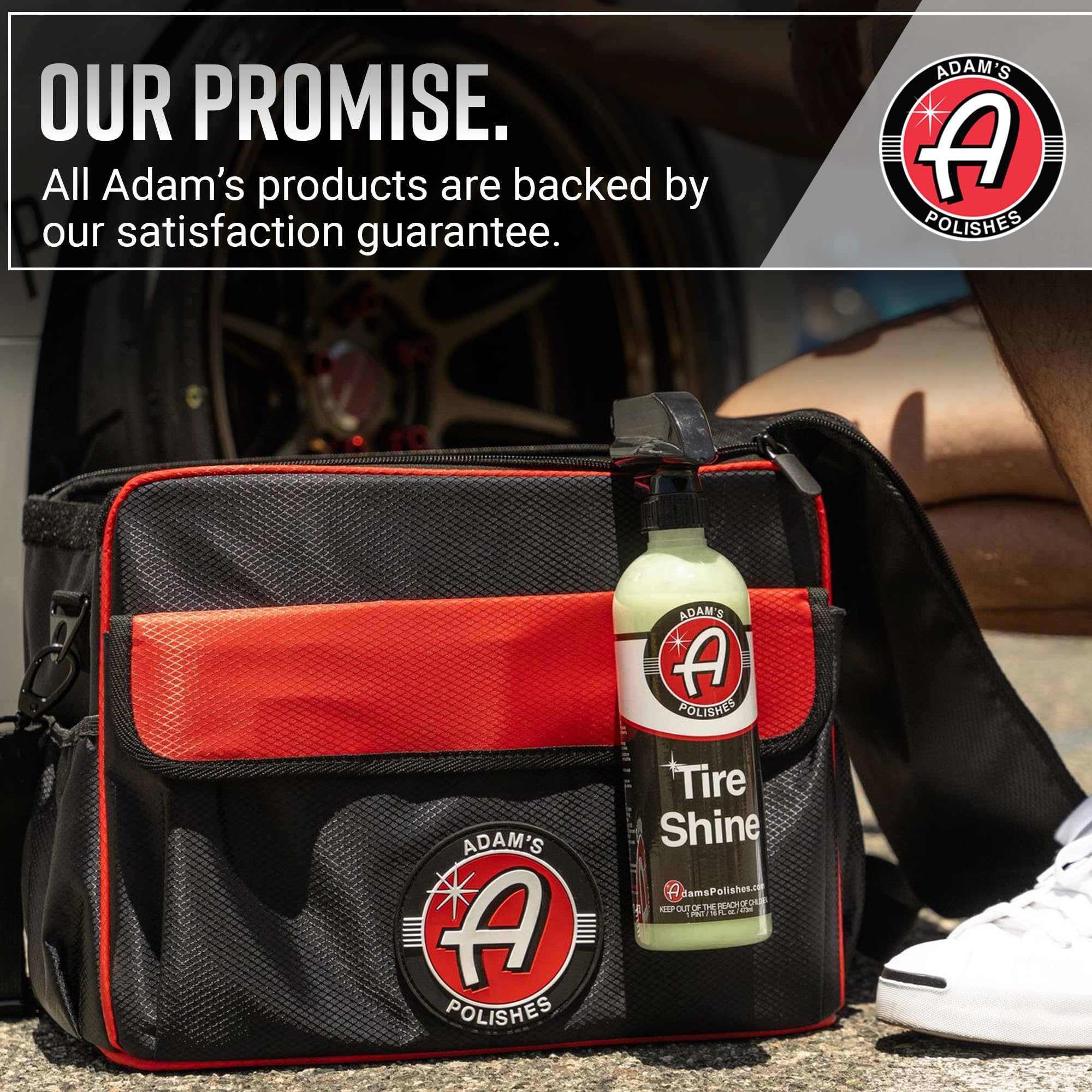 Showroom-like finish on tire treads with even coverage and lasting shine.
