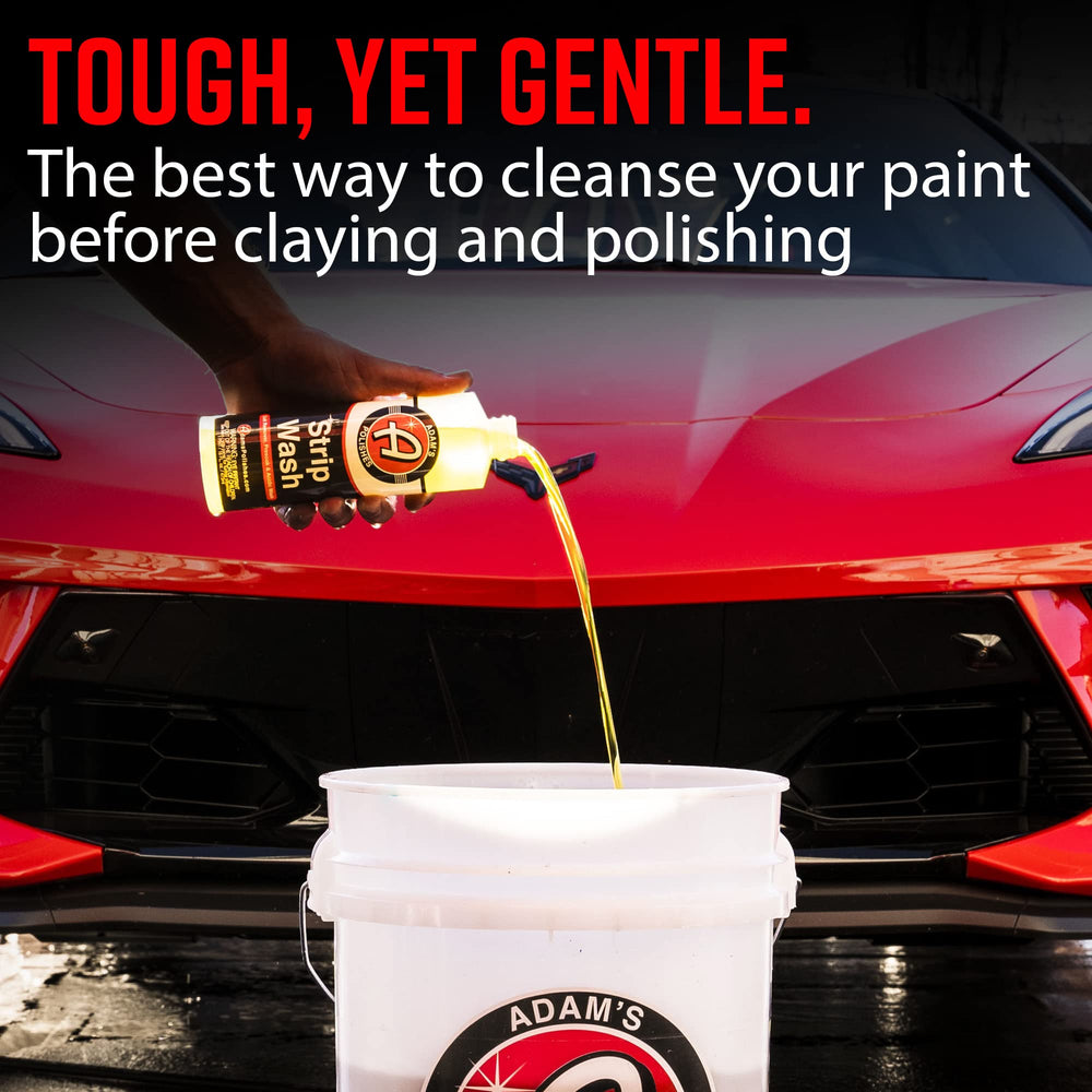 Adam's Polishes Strip Wash removes wax and sealants while protecting plastics.