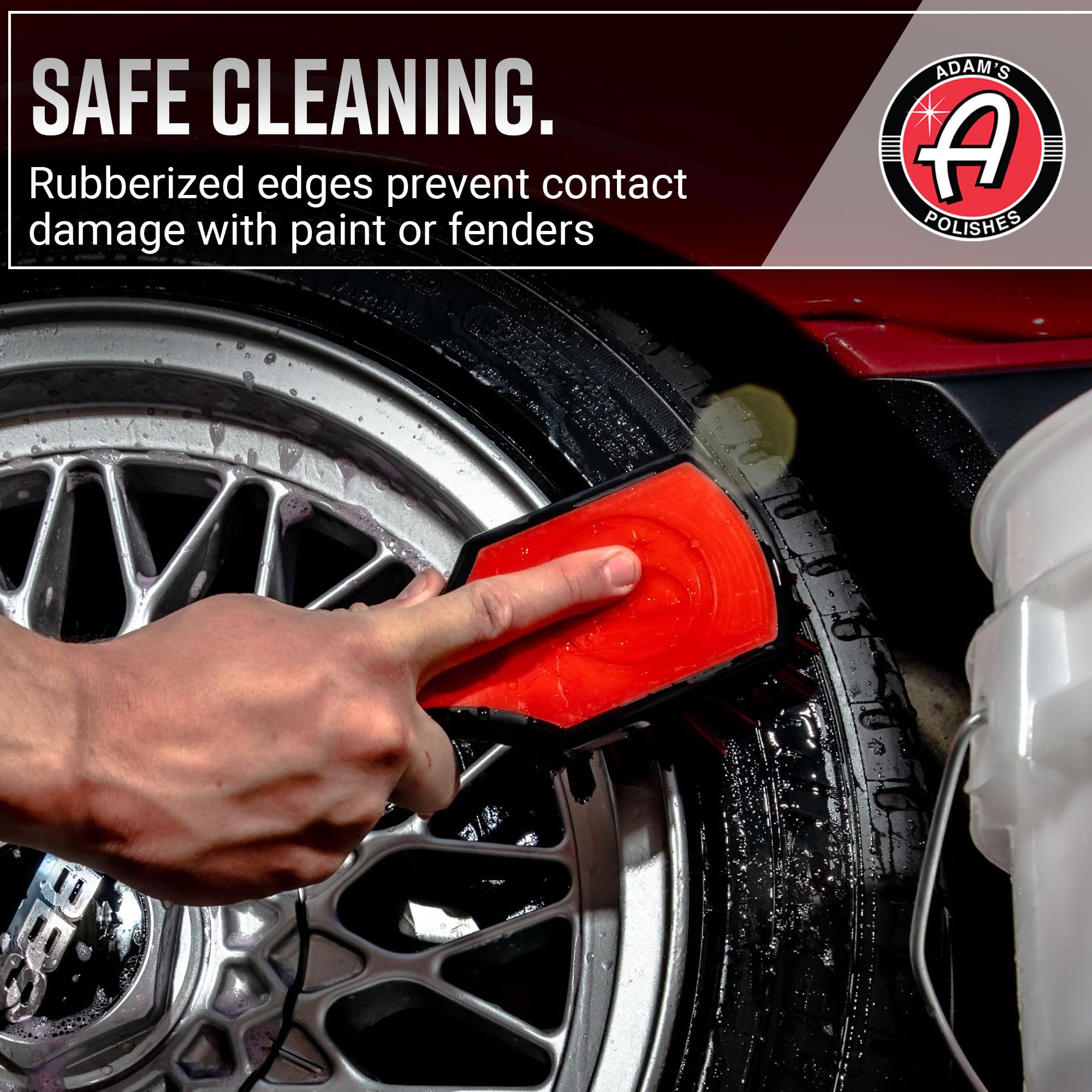 Adam's Polishes tire brush with All-Purpose Cleaner for versatile cleaning