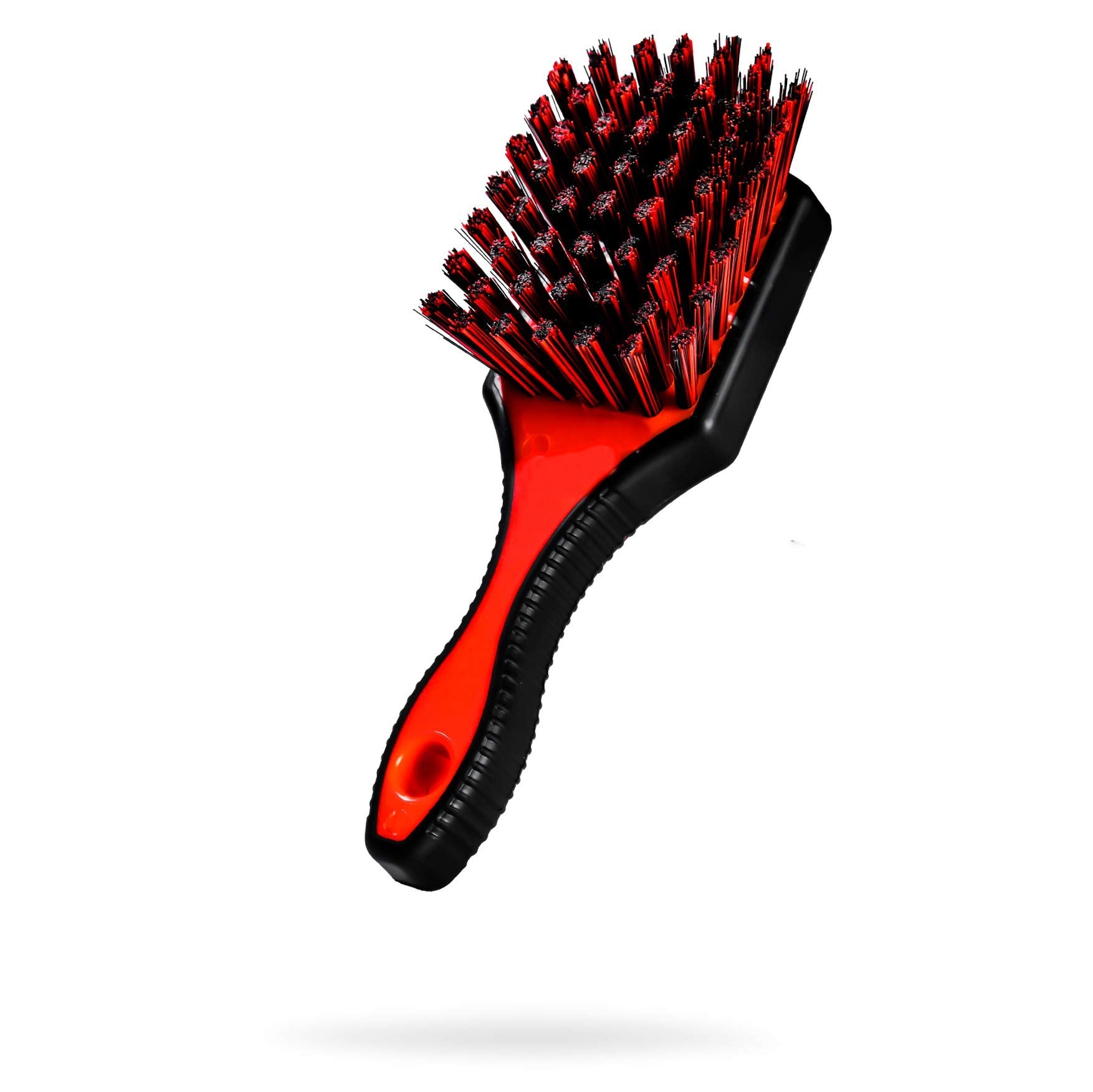 Adam's Polishes tire brush grip and rubberized head for comfortable cleaning