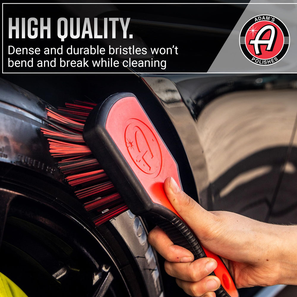 Adam's Polishes tire brush stiff bristles scrubs off grime effectively