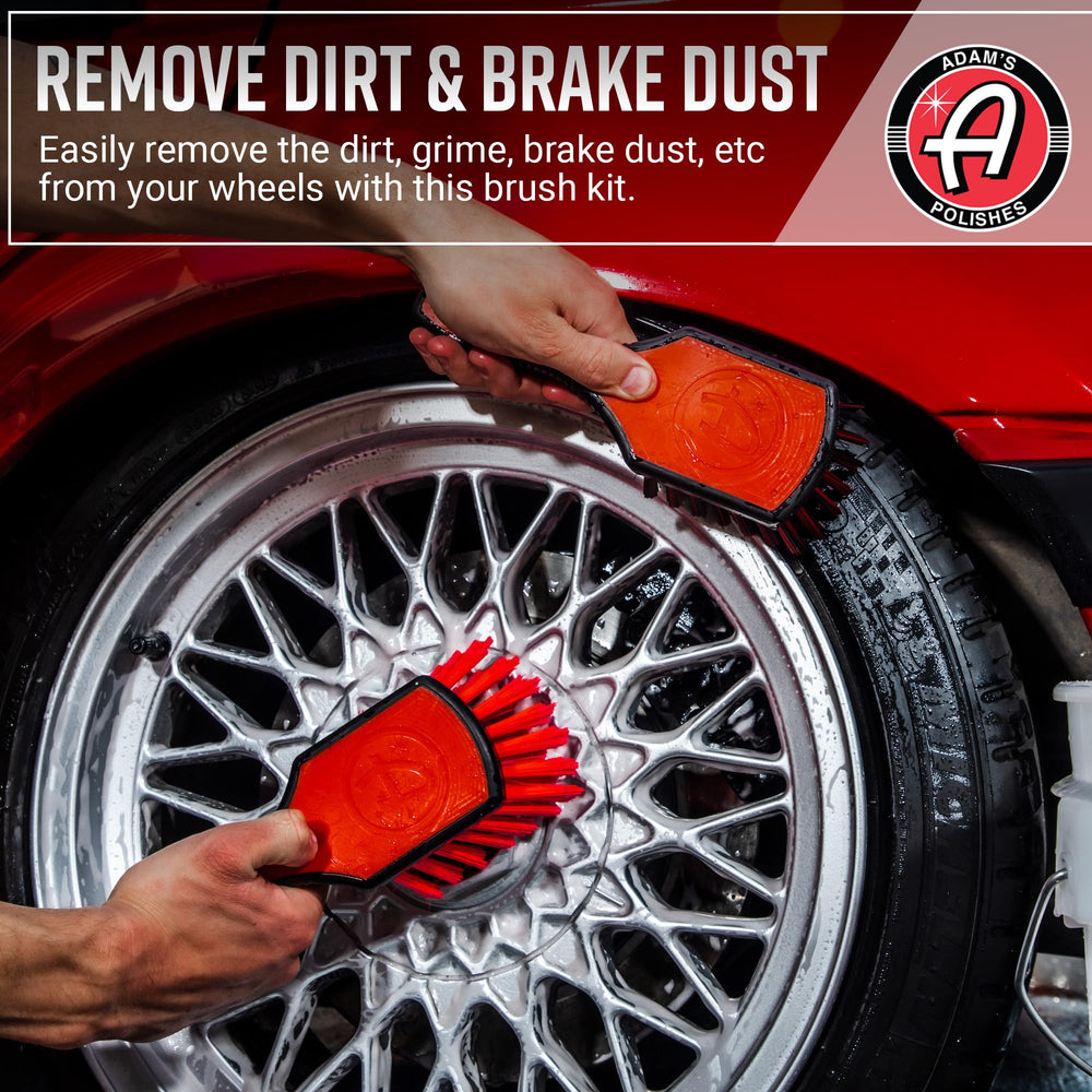 Adam's Polishes tire brush lifts grime from rubber without harsh edges.