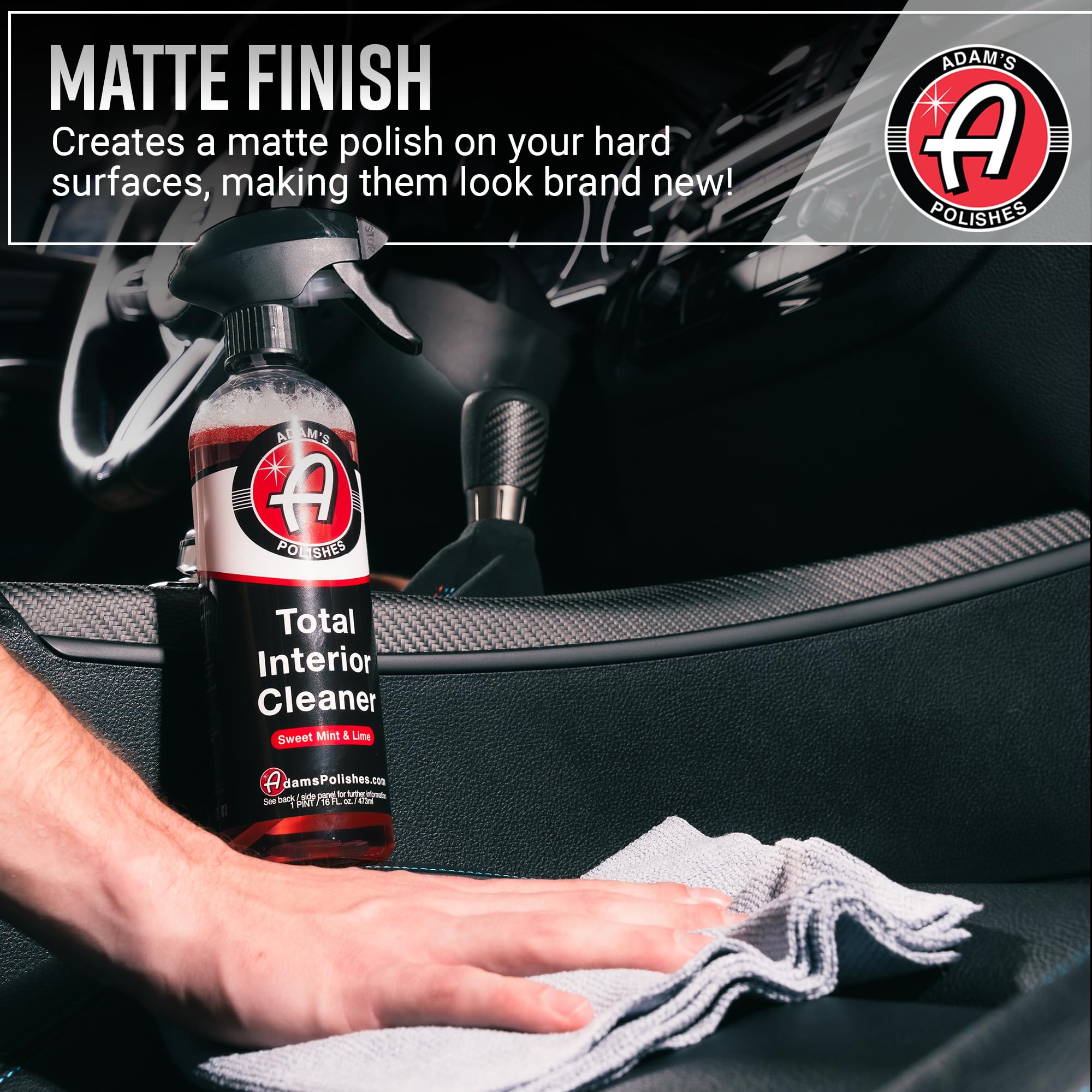 Adam's Polishes Total Interior textile foam lifts light residues