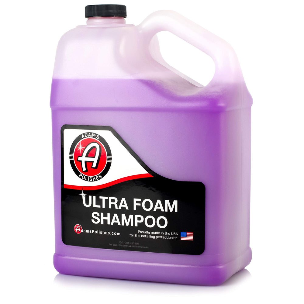 Adam's Polishes Ultra Foam Shampoo in foam cannon showing thick suds for safe washing