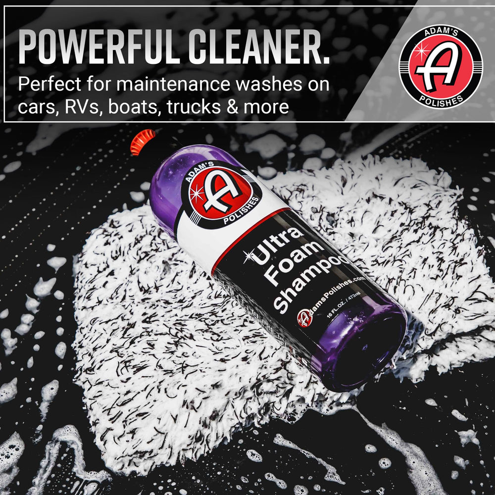 Adam's Polishes Ultra Foam Shampoo rich lather creates thick foam for cleaning