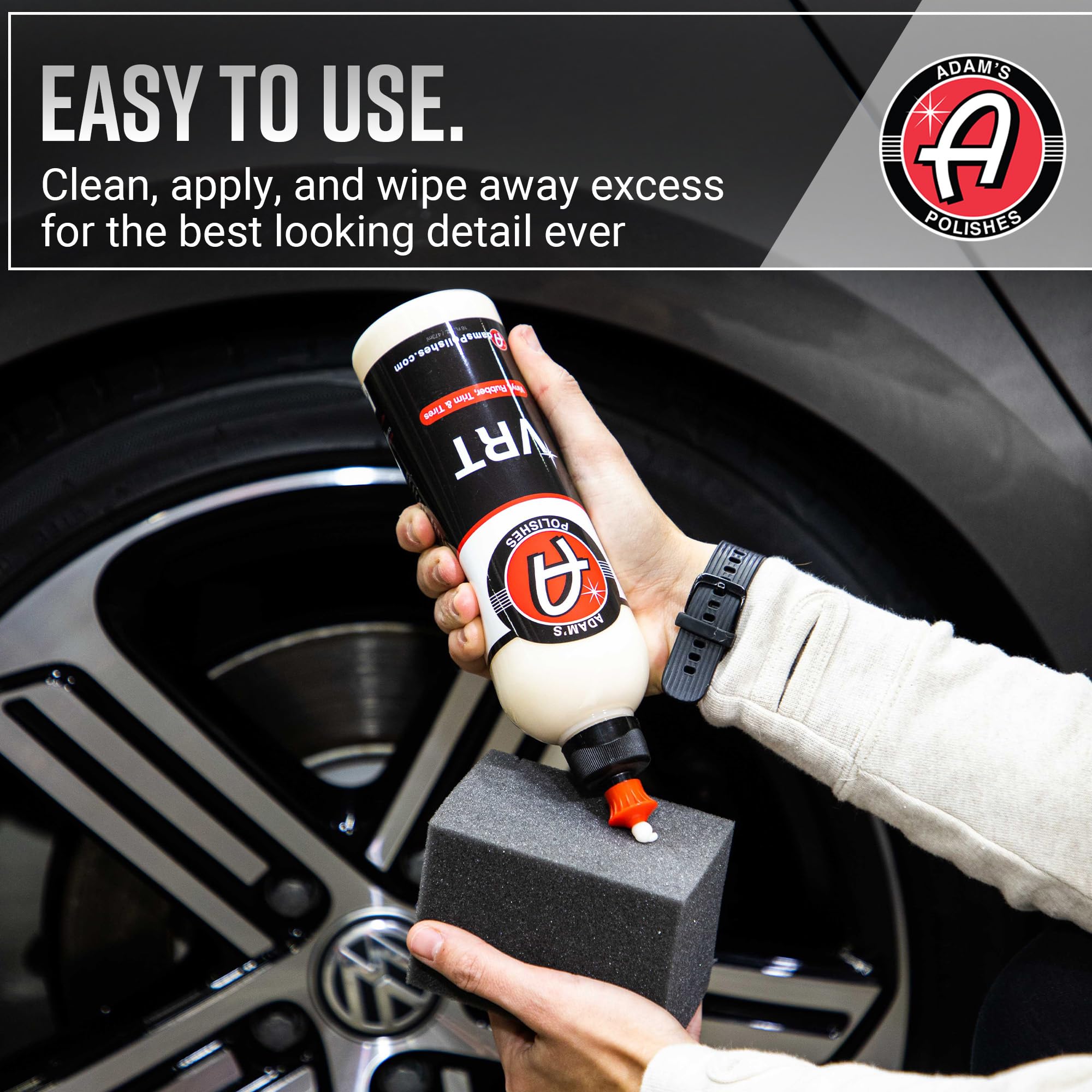 Adam's Polishes VRT dries flat, reducing sling during application.