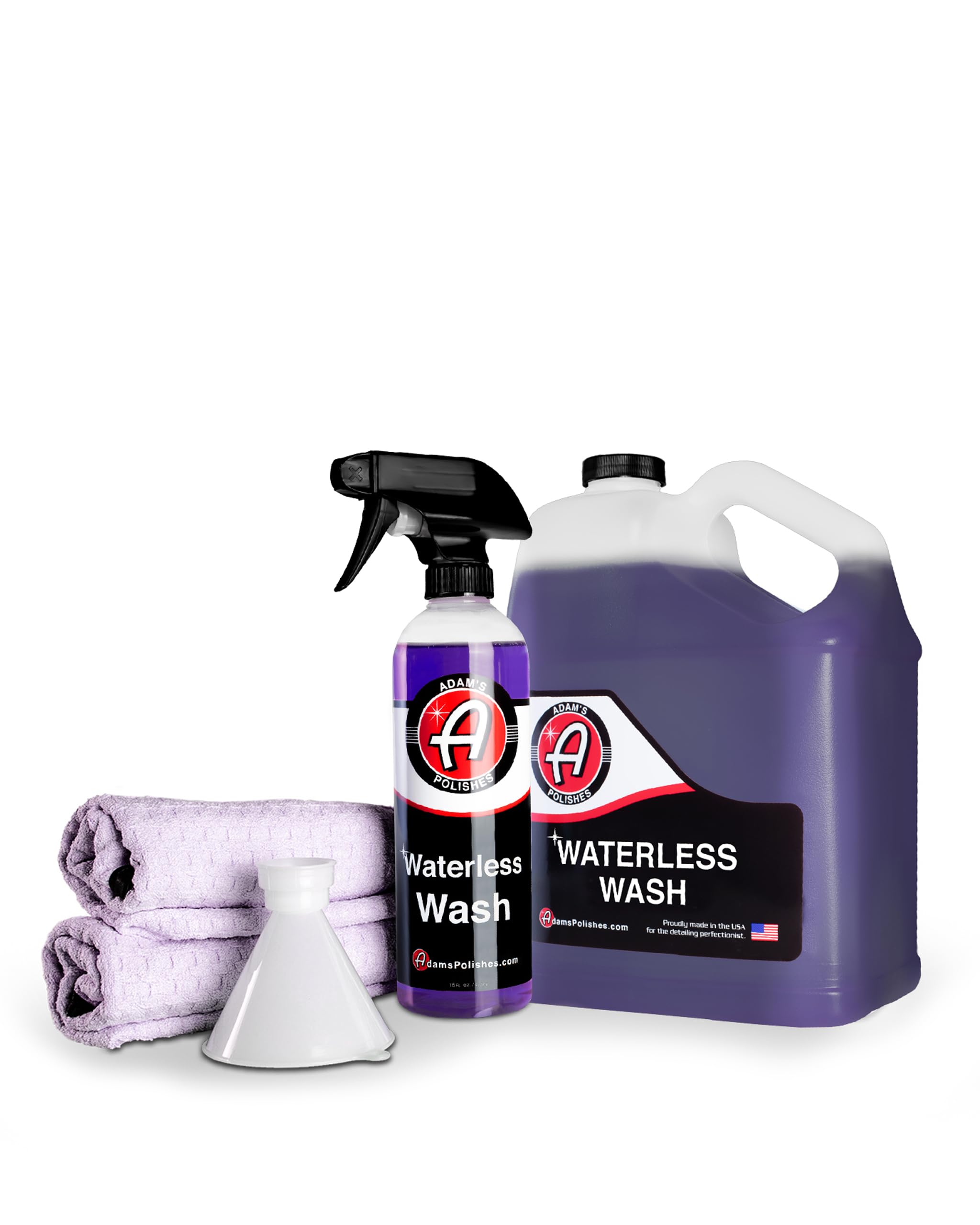 Adam's Polishes Waterless Wash Kit bottle pour shows easy spray application