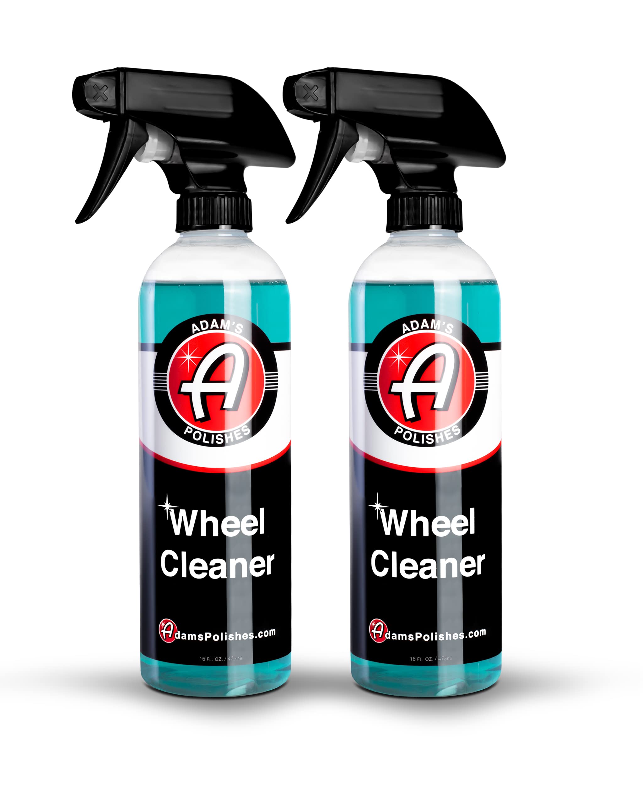 Adam's Polishes Wheel Cleaner 2-Pack bottle closeup with spray nozzle for easy application.