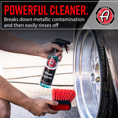 Adam's Polishes Wheel Cleaner iron-activating action dissolves brake dust.