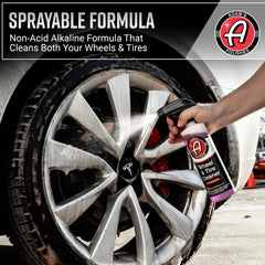 Adam's Polishes Wheel & Tire Cleaner removes brown buildup from tires and wheels