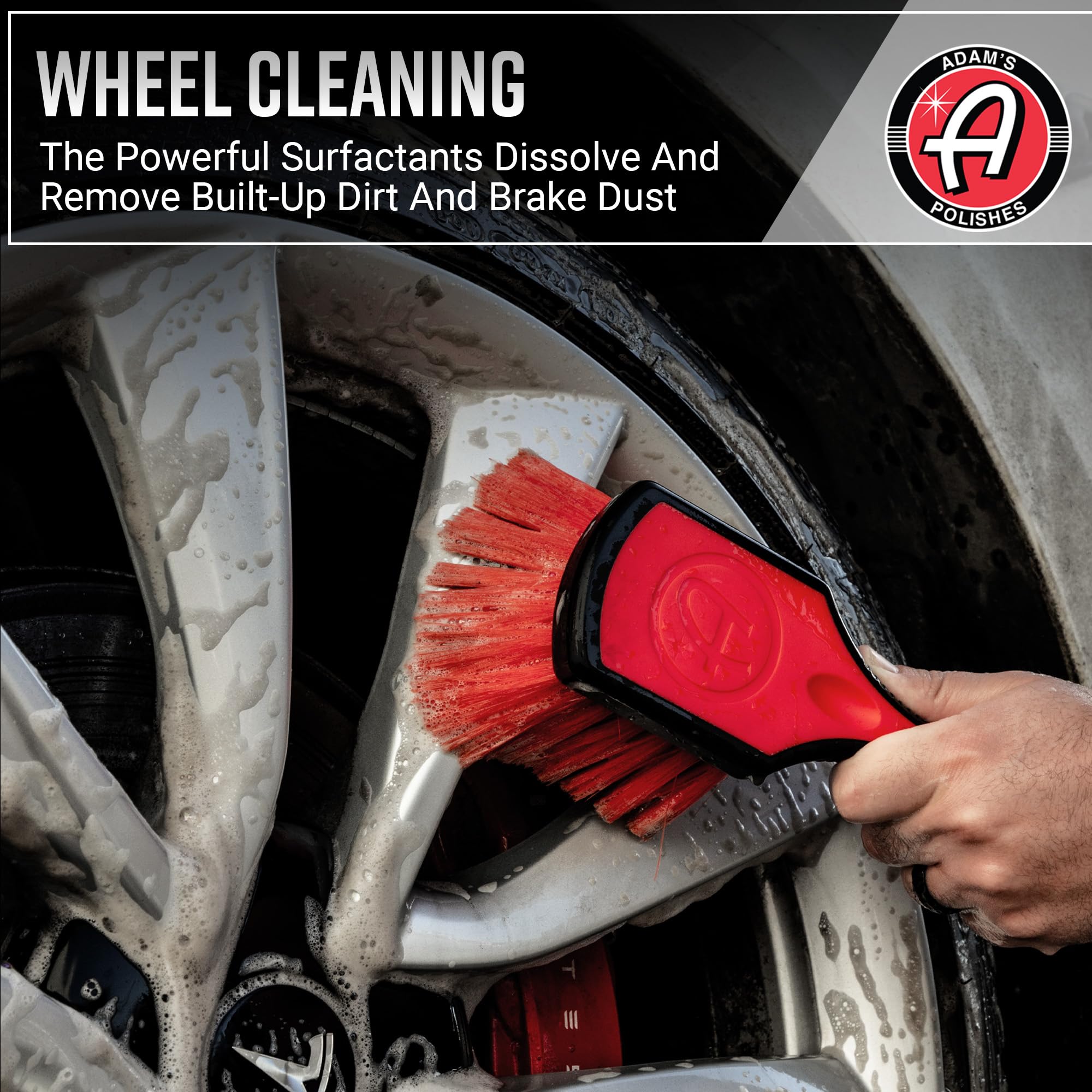 Adam's Polishes Wheel & Tire Cleaner in use after wash to refresh wheel shine