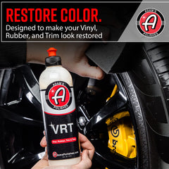 Adam's Silica Infused VRT on plastic trim highlighting UV protection and shine