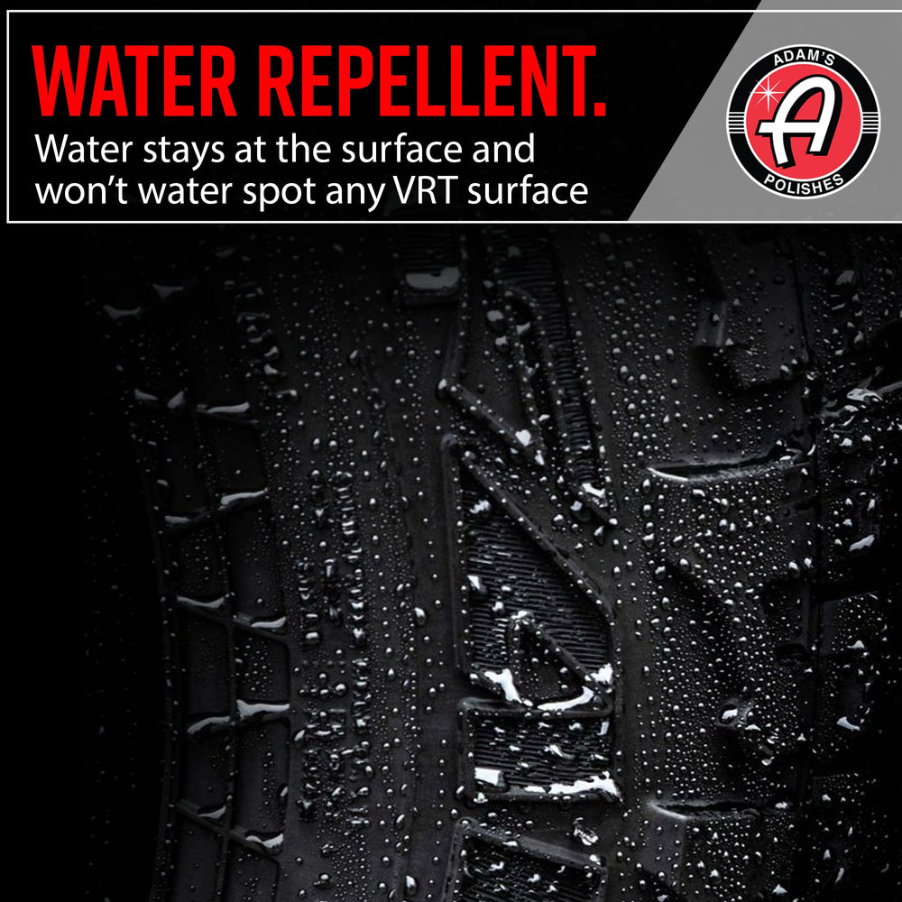 Adam's Silica Infused VRT water beading close-up on treated surface