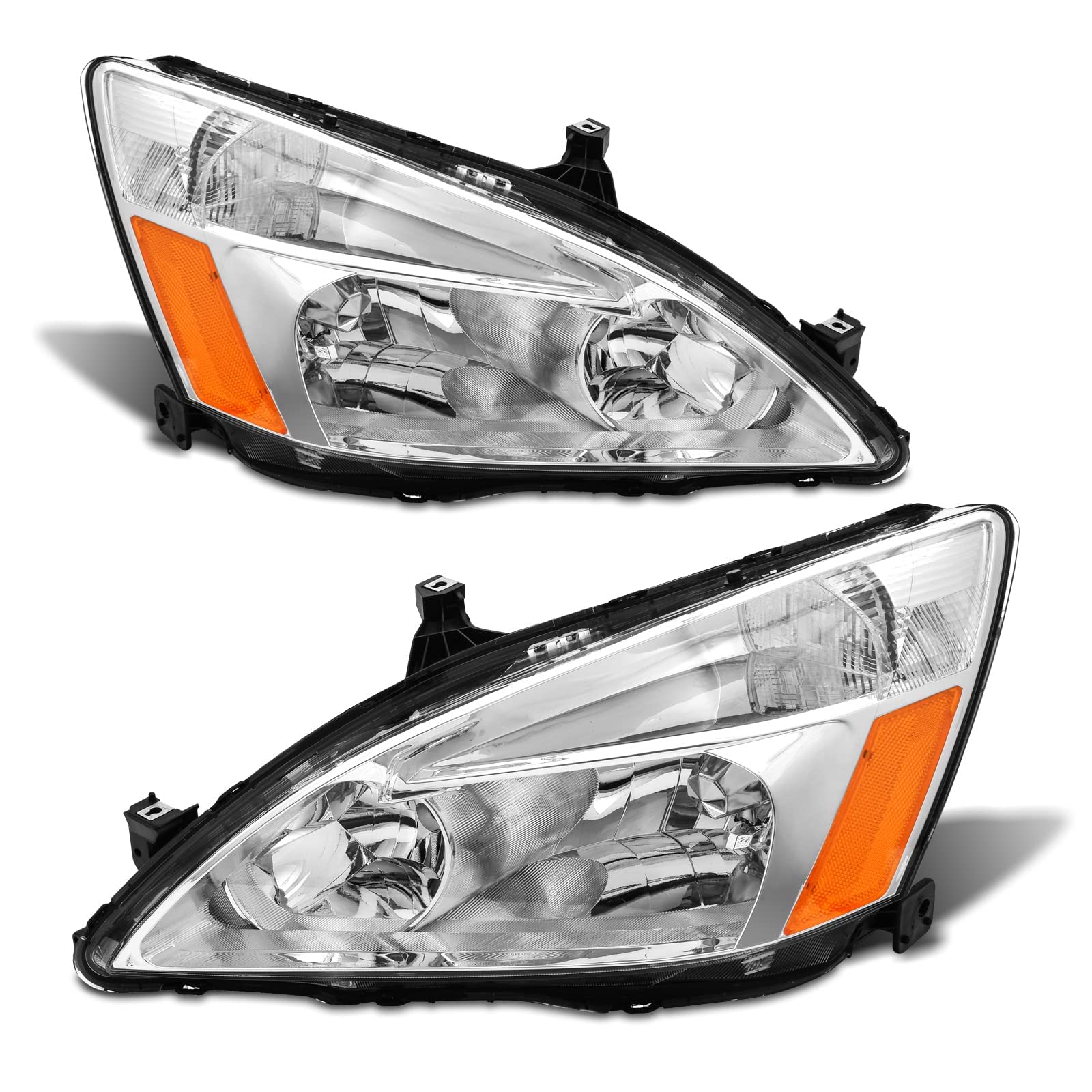 ADCARLIGHTS headlight left clear lens chrome housing with amber reflector