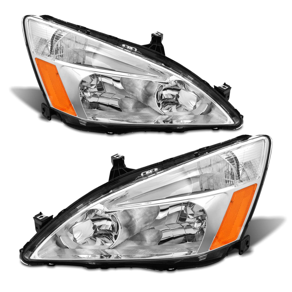 ADCARLIGHTS headlight left clear lens chrome housing with amber reflector