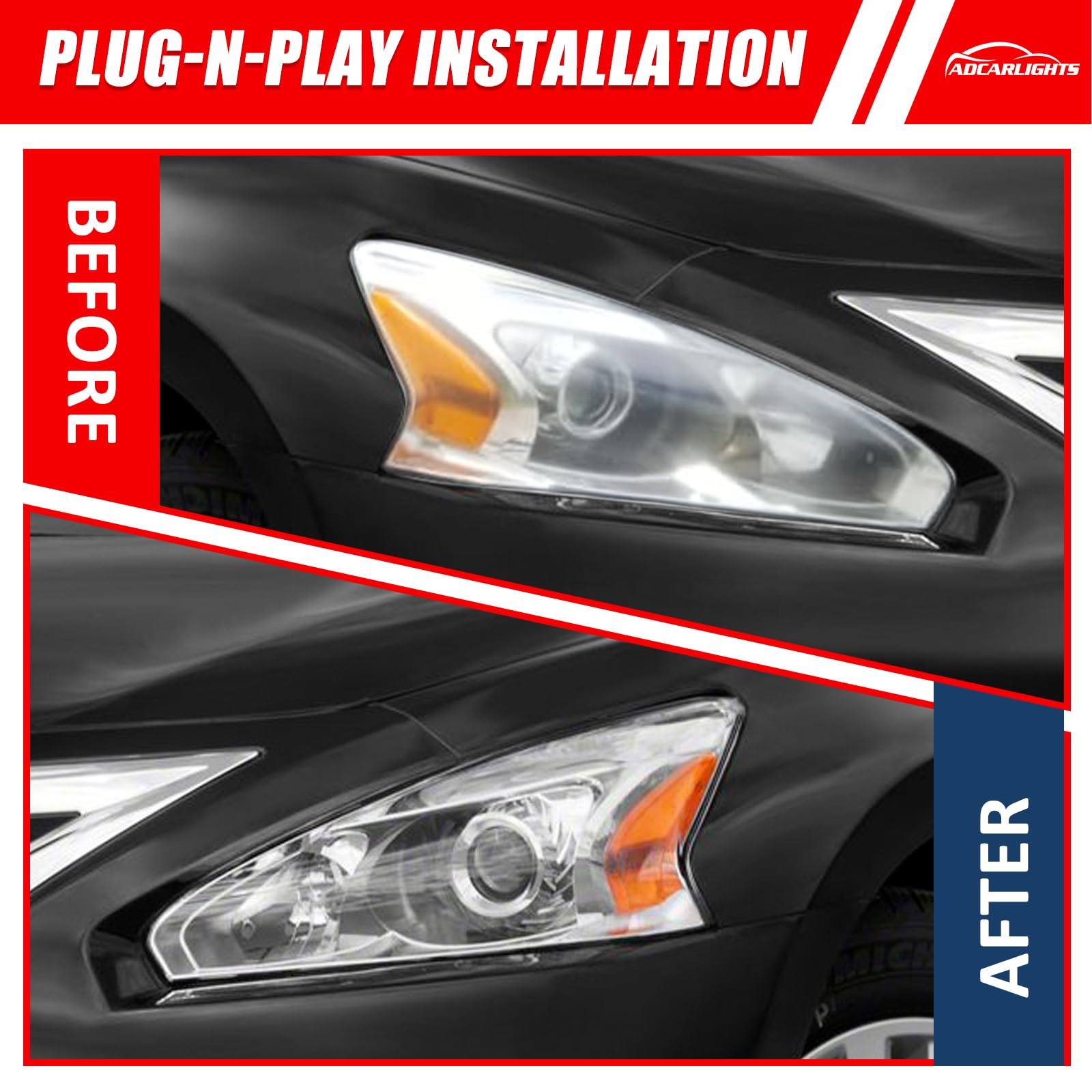ADCARLIGHTS Altima lens detail with UV coating
