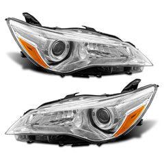 AdcarLights Camry headlight front view, chrome housing – left side for precise fit.