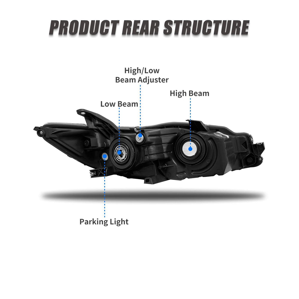 AdcarLights Camry headlight lens close-up with UV coating for clarity.