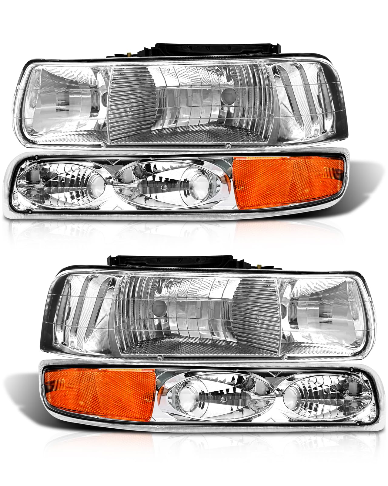 ADCARLIGHTS Chevy Silverado left headlight with chrome housing for precise OE fit and improved visibility