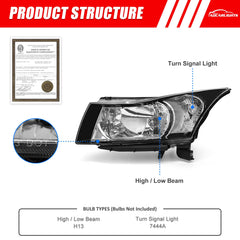 ADCARLIGHTS Cruze headlight assembly IP65 waterproof housing for rainy days.