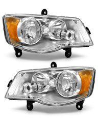 ADCARLIGHTS grand caravan headlights with chrome housing and amber reflector for clearer night driving
