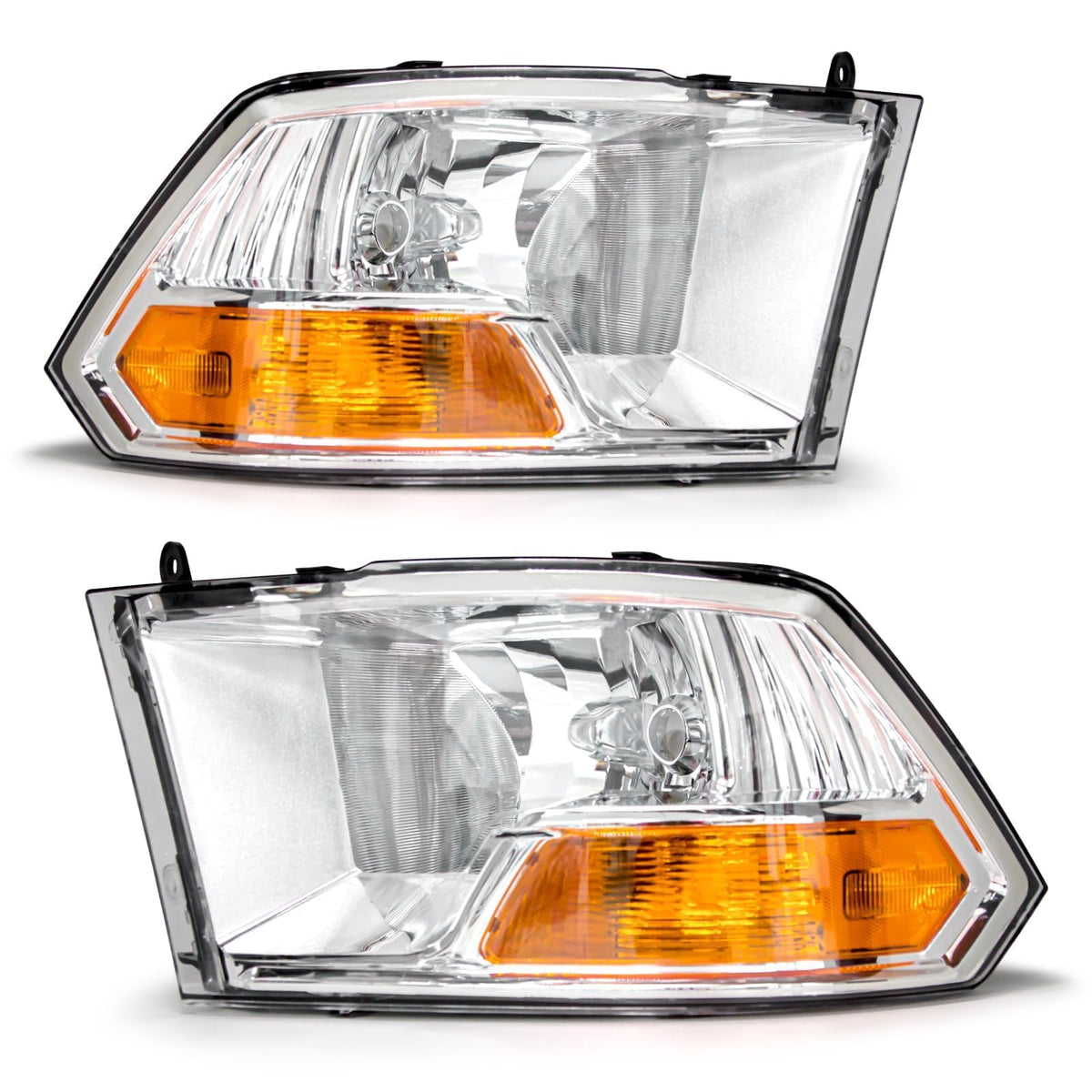 ADCARLIGHTS headlight assembly left with chrome housing and amber reflector for Ram
