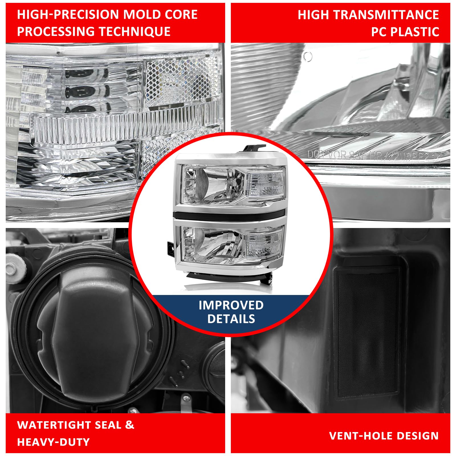 ADCARLIGHTS plug-n-play installation image demonstrates quick, tool-free replacement