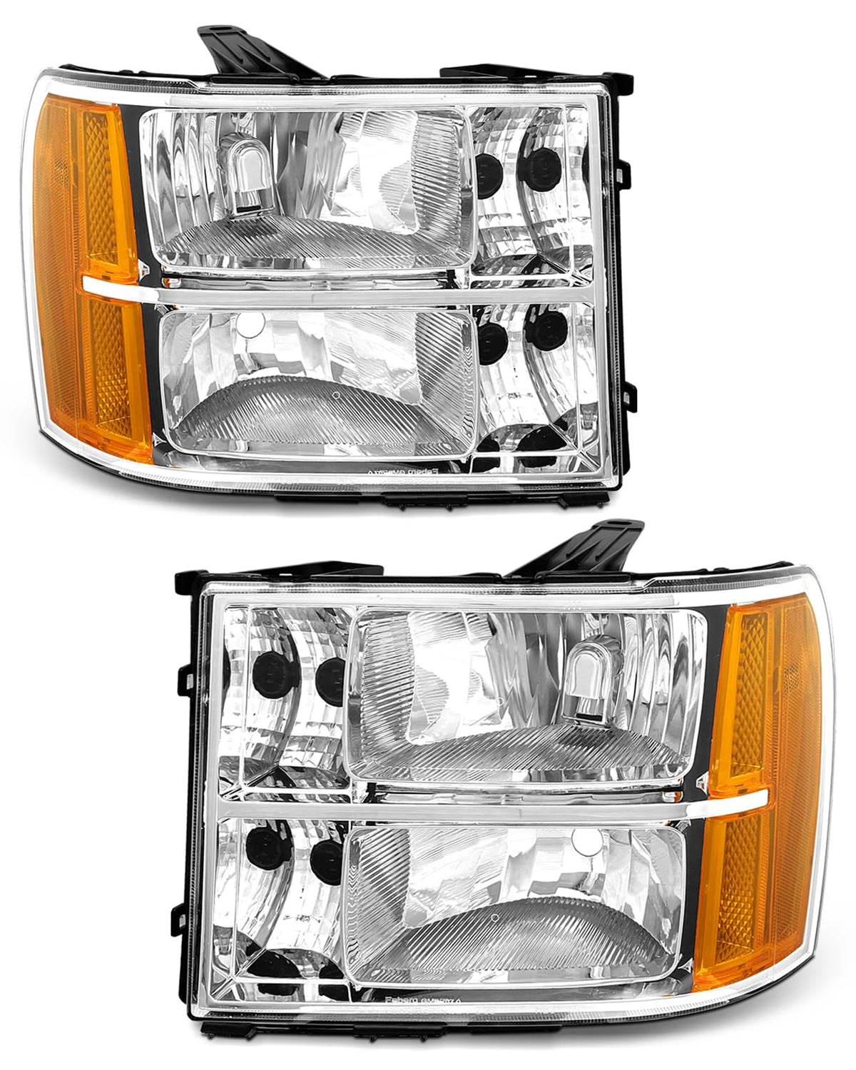 ADCARLIGHTS Sierra 1500 driver-side headlight with chrome housing for clearer nighttime visibility.