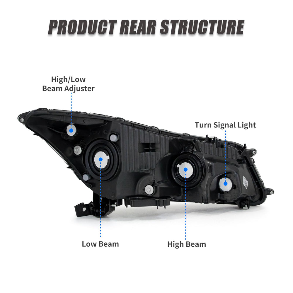 ADCARLIGHTS headlight pair in packaging with plug-n-play compatibility.