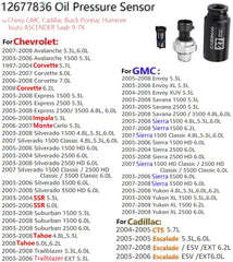 ADdormorn oil-pressure-sensor compatibility with broad GM models across 2002-2008